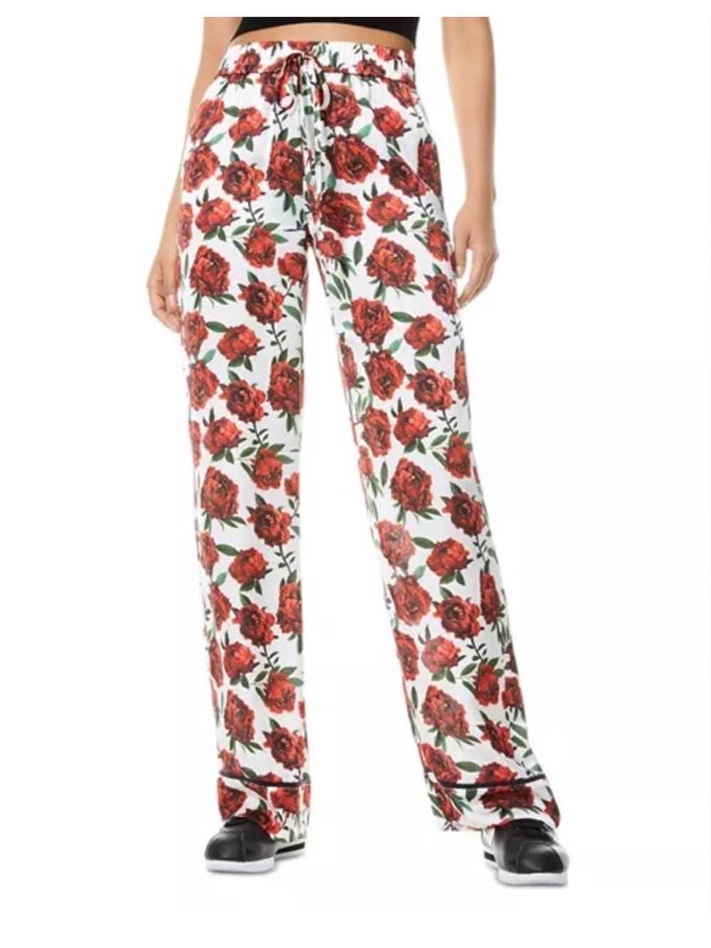 Alice + Olivia Red Floral Wide-Leg pijama pants Large